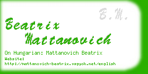 beatrix mattanovich business card